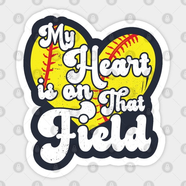 funny My Heart is on That Field softball baseball mom dad Sticker by Gaming champion